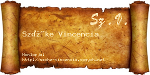 Szőke Vincencia névjegykártya