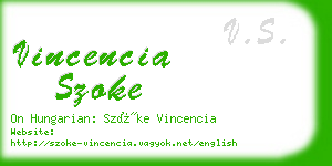 vincencia szoke business card